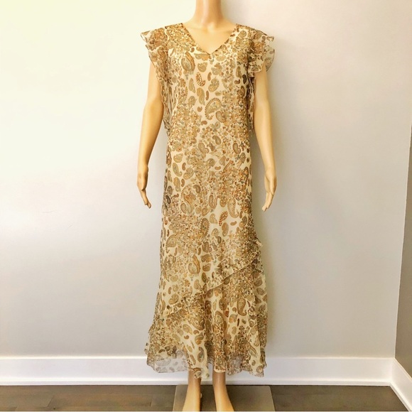 Vintage Tristan & Iseut Babydoll Floral Romantic Camisole Midi Dress. Size 06. - Picture 13 of 16